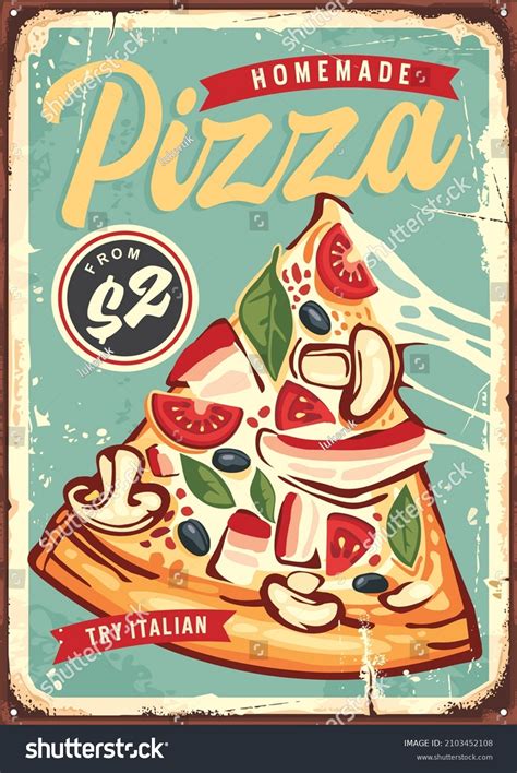 Pizza Decorative Poster Template For Restaurant Royalty Free Stock