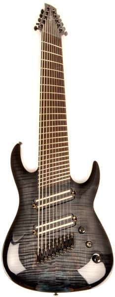 Agile 10 String Fan Fret Multi Scale Electric Guitar Pendulum Pro 102730 Eb Ca Black Flame