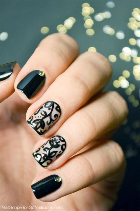 Black Lace Nail Art Tutorial