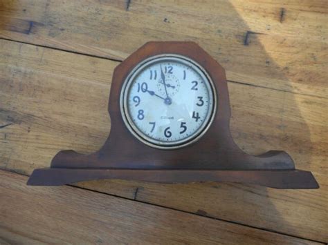 Vintage William Gilbert Wind Up Clock Wood Mantel Shelf Alarm Clock Ebay