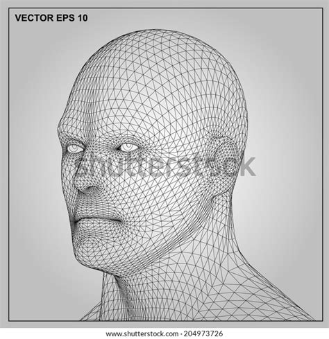 Vector Concept Conceptual 3d Wireframe Human Stock Vector Royalty Free