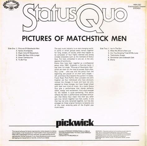 Status Quo Pictures Of Matchstick Men Uk Pressing Vinyl Pursuit Inc