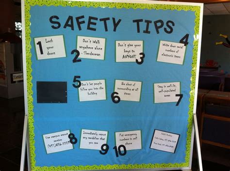 Safety Tips Bulletin Board Ra Ideas Pinterest