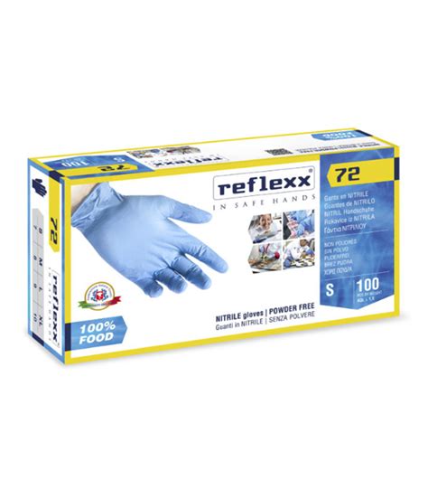 Powder Free Nitrile Gloves Reflexx 72 FOOD Gr 3 9 Pack Of 100 Pieces