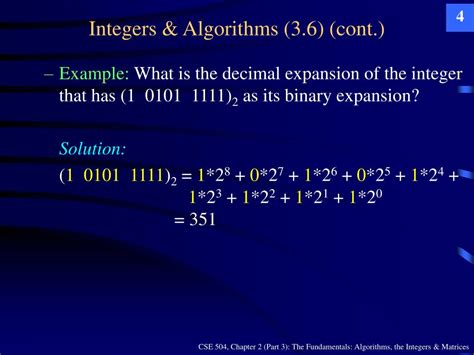 Ppt Chapter Part The Fundamentals Algorithms The Integers