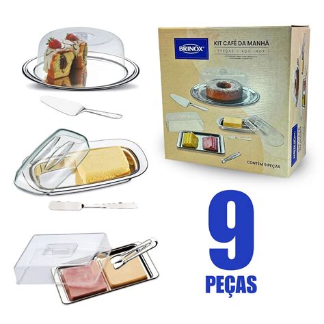 Kit Jogo Café Da Manhã Tampas 9 Pcs Inox Brinox Deco Eletro