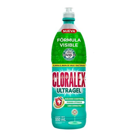 Blanqueador con detergente Cloralex Ultra Gel cítrico fórmula visible