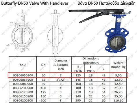 Butterfly Dn50 Valve Pn16 With Handlever