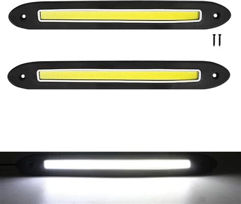 Ysy 2pcs Flexible Car Led Daytime Running Light Strip High Power Cob Drl Fog Lights