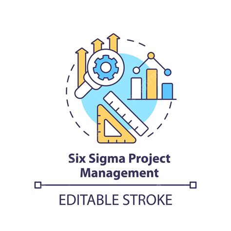 Six Sigma Project Management Concept Icon Organization Circle Stroke Vector Organization