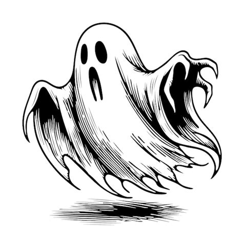 A drawing of a ghost with a ghost on it | Premium AI-generated vector