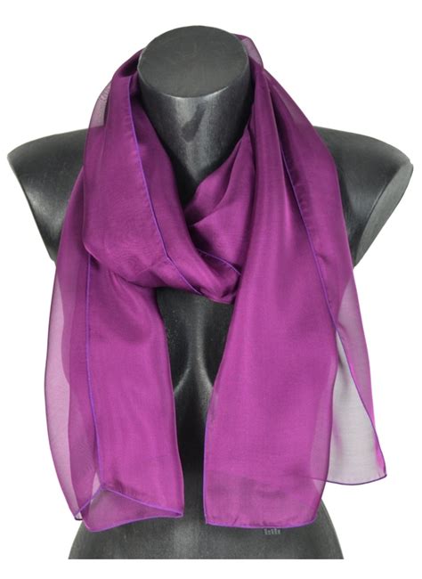 Foulard En Mousseline De Soie Violet