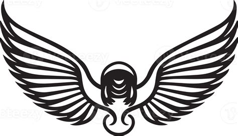 Hand Drawn Vintage Wings Logo In Flat Style 24958963 Png