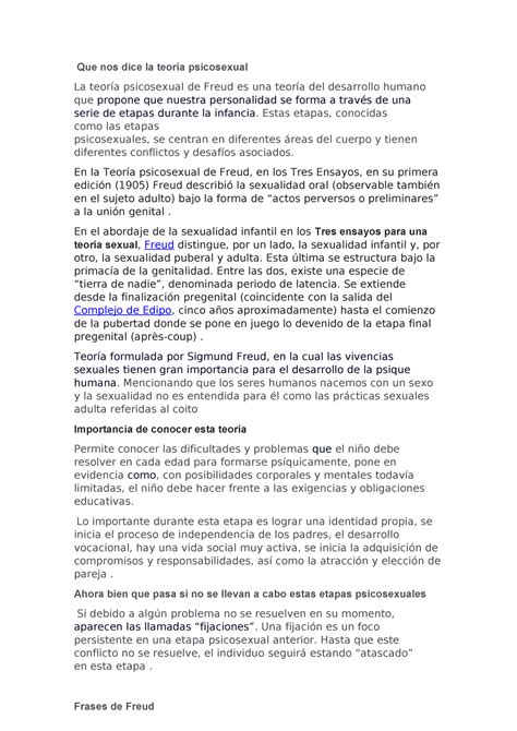 Teoria Psicosexual De Freud Que Nos Dice La Teor A Psicosexual La