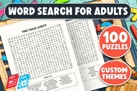 Word Search For Adults With Solutions Graphic By Printile Press House · Creative Fabrica