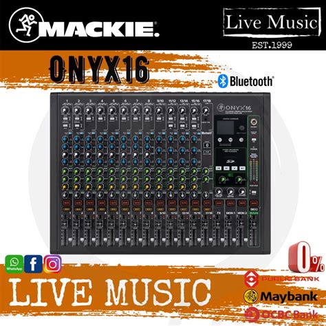 Mackie Onyx16 16 Channel Analog Mixer With Multitrack USB Onyx 16 Onyx