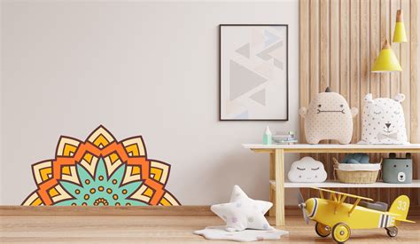 Mandala In Half Wall Sticker Wall Decal Decor Wall Art Etsy