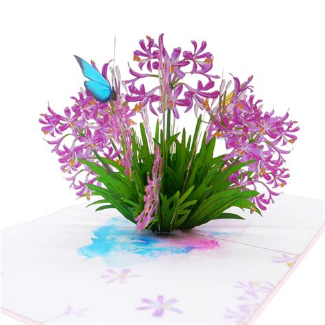 Agapanthus Flowers Pop Up Card 3d Cards Christmas Card Greeting Cardshappy Birthday T