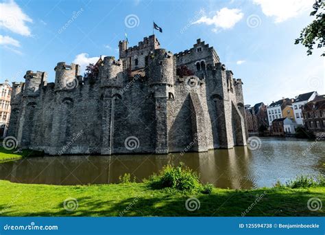 Castle Gravensteen in the Old City Center of Gent in Belgium Stock ...