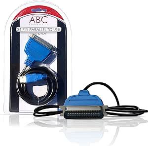 ABC Products USB To Parallel Port Adapter Cable Adaptateur Parall Le