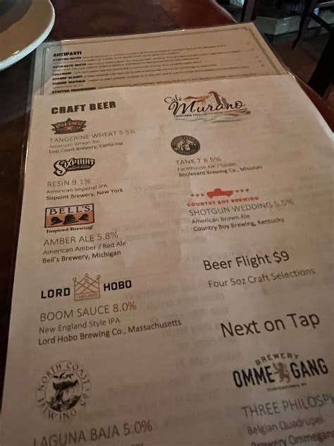 Menu at Cafe Murano, Altamonte Springs, 309 Cranes Roost Blvd