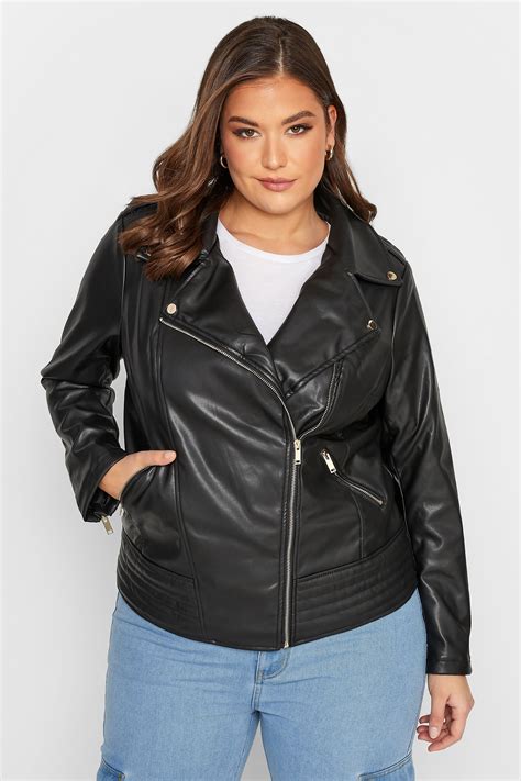 Yours Plus Size Faux Leather Biker Jacket Yours Clothing