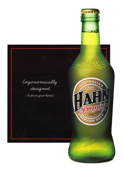 Hahn Premium Beer Ergonomically Designed To Fit In Your Hand Poster