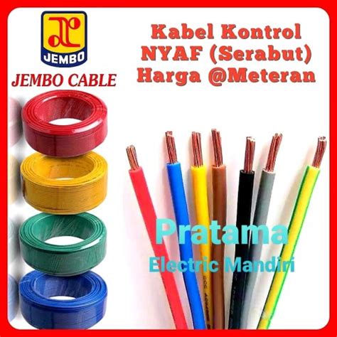 Jual JEMBO Cable Kabel Serabut NYAF 1 X 1 5mm 1 5mm Per Meter Potongan