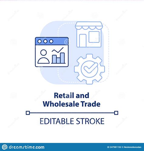 Retail And Wholesale Trade Light Blue Concept Icon Stock Vector