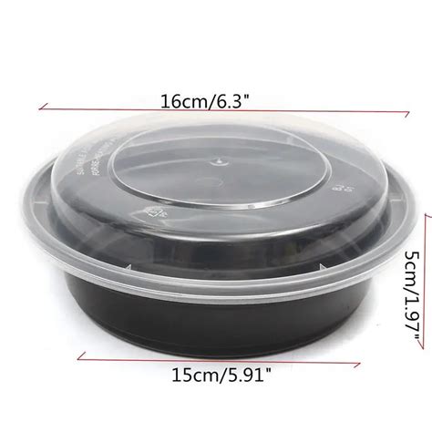 16 Ounce 10 Pack Round Plastic Food Storage Container With Lid Bento