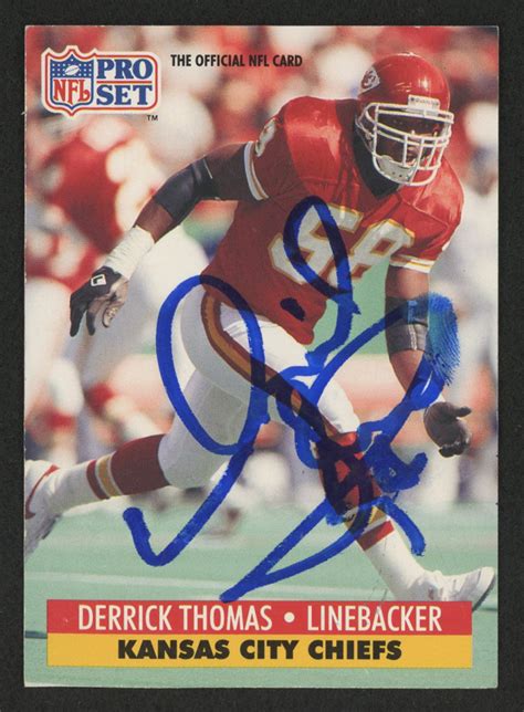 Derrick Thomas Signed 1991 Pro Set 188 Football Card Jsa Coa