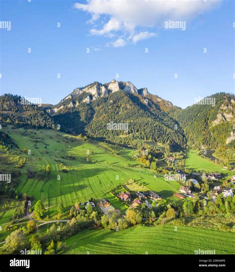 Aerial View Of Trzy Korony Three Crowns Mountain Peak In Pieniny