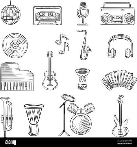 Musical Instruments Sketch Hi Res Stock Photography And Images Alamy