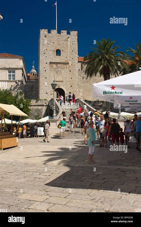 Old town in Korcula Stock Photo - Alamy