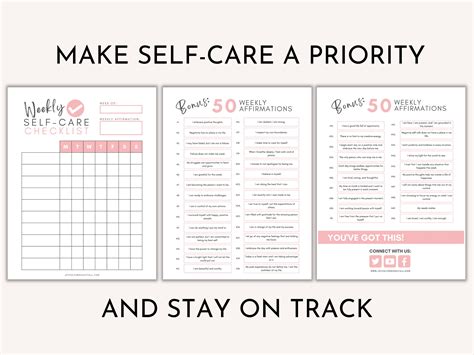 Daily Self Care Checklist Printable Self Care Habit Tracker Etsy