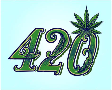 Premium Vector | 420 word lettering weed leaf ornate vector ...