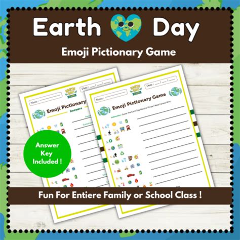 Earth Day Emoji Pictionary Game Fun Environmental Activity For Adults