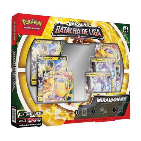 BOX POKÉMON BARALHO BATALHA DE LIGA MIRAIDON EX COPAG ORIGINAL LACRADO