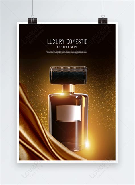 Golden light perfume poster template image_picture free download ...