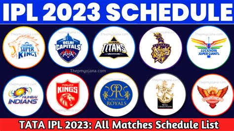 Ipl Time Table 2023 All Matches Schedule List Tata Ipl 2023