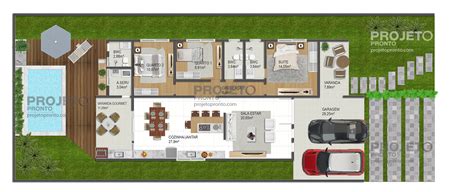 PROJETO PRONTO CASA TÉRREA 3 QUARTOS T37