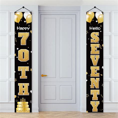 2 Pieces 65th Birthday Party Decorations Black And Gold