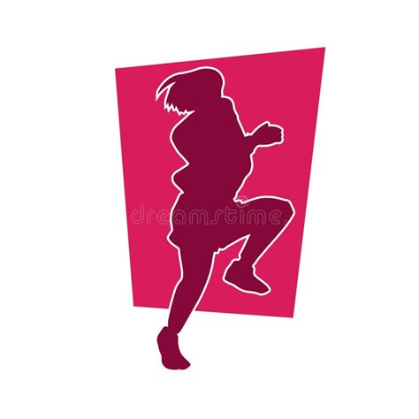 Silhouette of a Woman Dancing Happily. Stock Vector - Illustration of ...