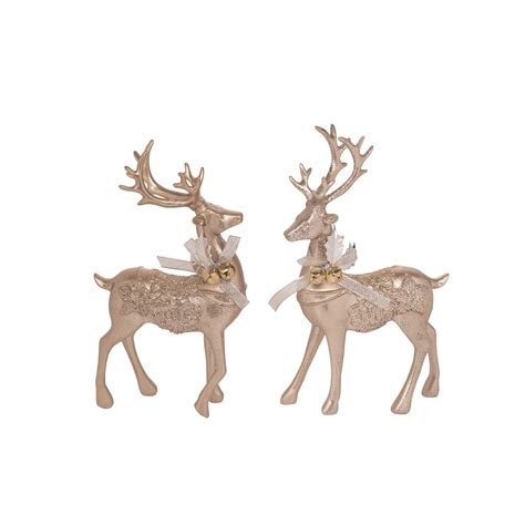 Res Ornate Standing Reindeer Fig 2 Asst Transpac Brands