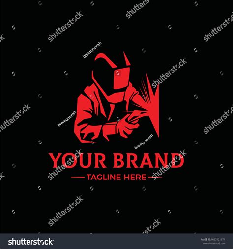 WELDING LOGO Welder Silhouette Working With Royalty Free Stock