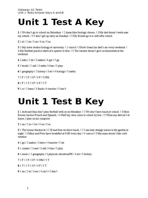 Physical Education Learning Packets Answer Key