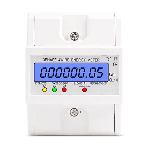 DTM025 3Phase 4Wire Energy Meter 220 380V 5 80A Energy Consumption KWh