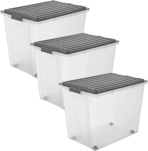 Rotho Compact Ensemble De Bo Tes De Rangement L Avec Couvercle Et