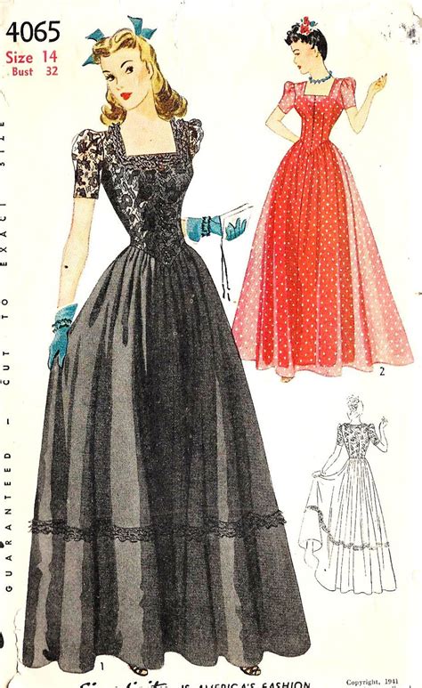 S Misses Evening Gown Prom Dress Dress Vintage Sewing Pattern