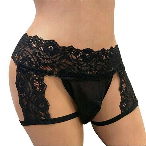 Herren Spitzen Tanga G String Sissy Beutel Slip Bikini Unterw Sche